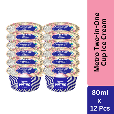 Keventer Metro Two-in-One Cup Ice Cream - 80ml (Pack of 12)