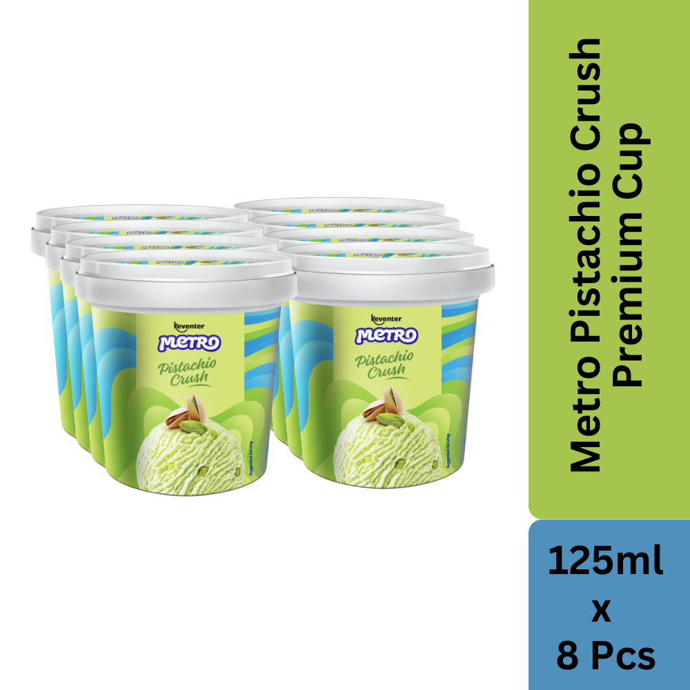 Keventer Metro Pistachio Crush Premium Cup - 125ml (Pack of 8)
