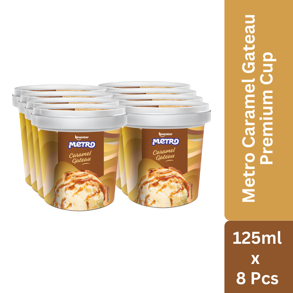 Keventer Metro Caramel Gateau Premium Cup - 125ml (Pack of 8)