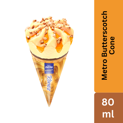 Keventer Metro Butterscotch Cone Frozen Dessert - 80ml