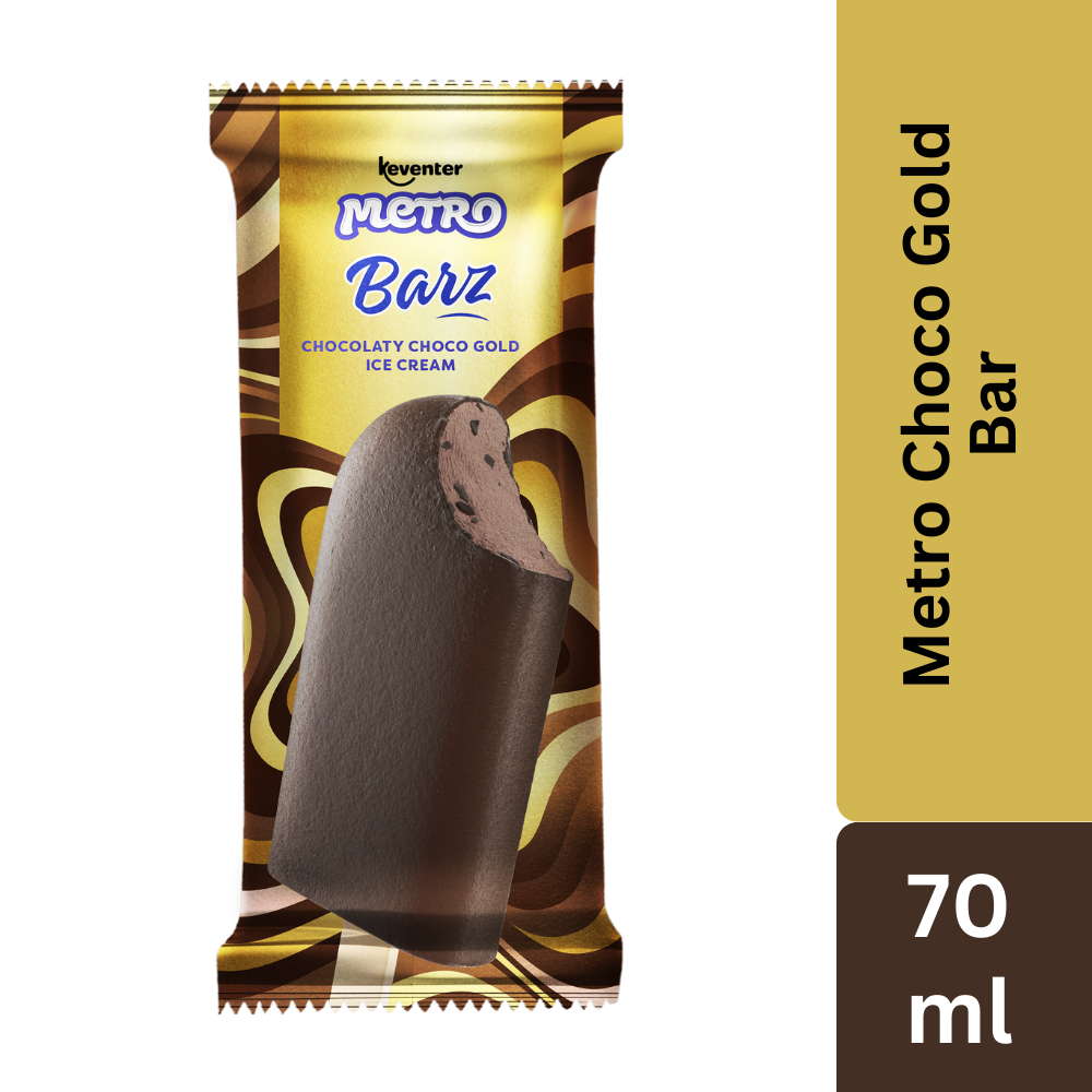 Keventer Metro Chocolaty Choco Gold Bar Ice Cream - 70ml