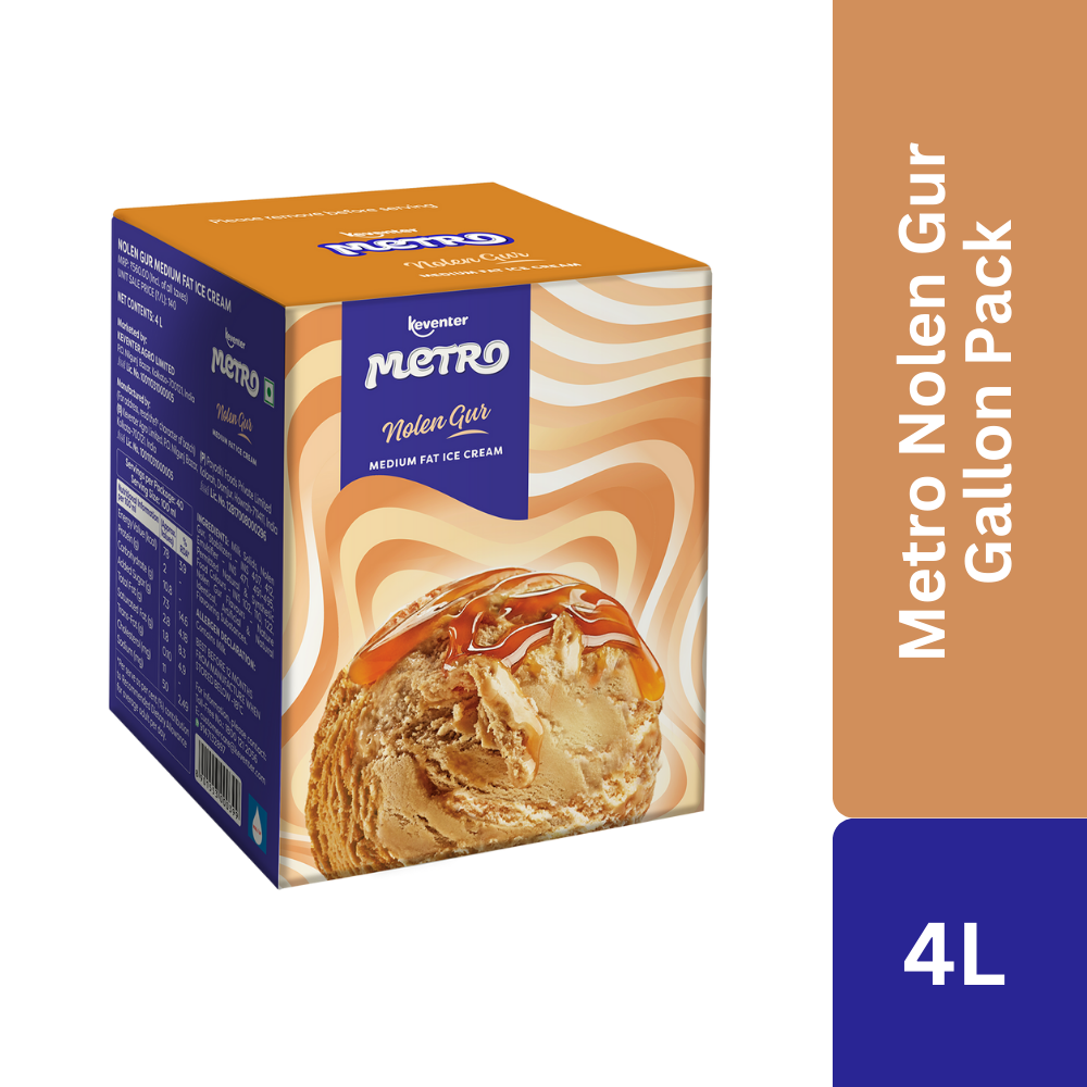 Keventer Metro Nolen Gur Gallon Pack Ice Cream - 4L