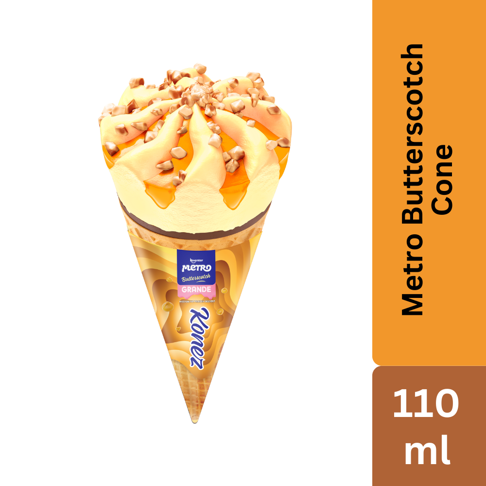 Keventer Metro Butterscotch Cone Frozen Dessert - 110ml
