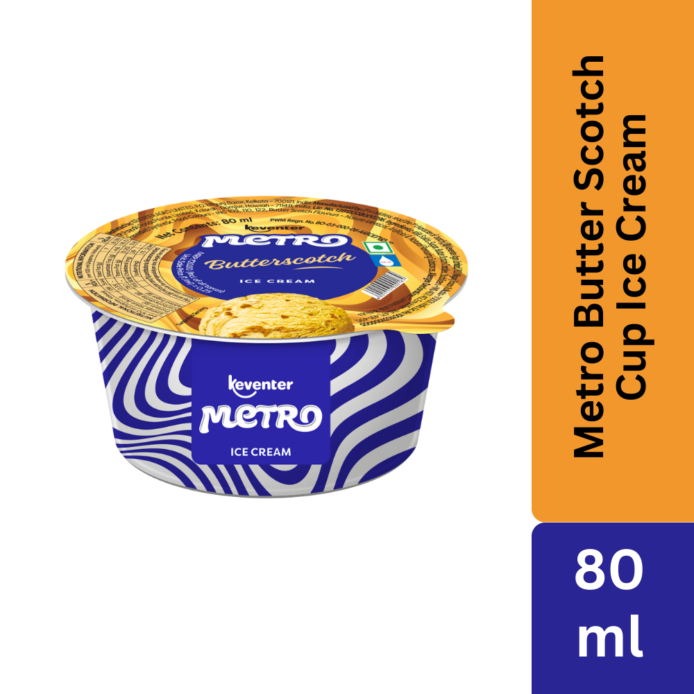 Keventer Metro Butterscotch Cup Ice Cream - 80ml