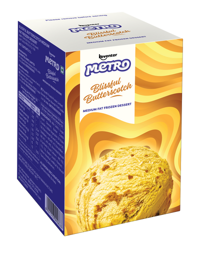 Keventer Metro Blissful Butterscotch Gallon Pack Frozen Dessert - 5L