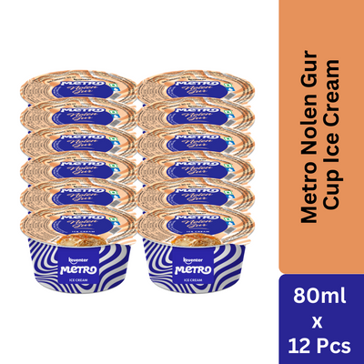 Keventer Metro Nolen Gur Cup Ice Cream - 80ml (Pack of 12)