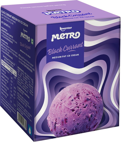 Keventer Metro Black Currant Gallon Pack Ice Cream - 4L