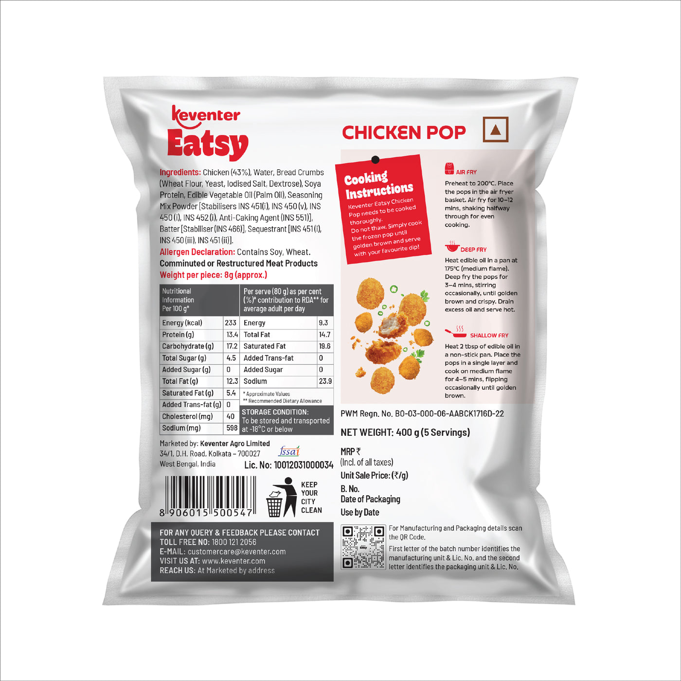Keventer Chicken Pop - 400 gms – Shopkeventer.com