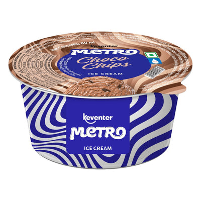 Keventer Metro Choco Chips Cup Ice Cream - 80ml (Pack of 12)