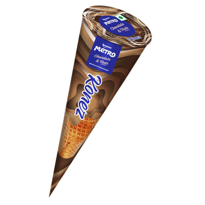 Keventer Metro Chocolate & Nuts Cone Frozen Dessert - 80ml (Pack of 16)