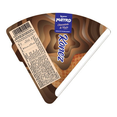 Keventer Metro Chocolate & Nuts Cone Frozen Dessert - 80ml (Pack of 16)