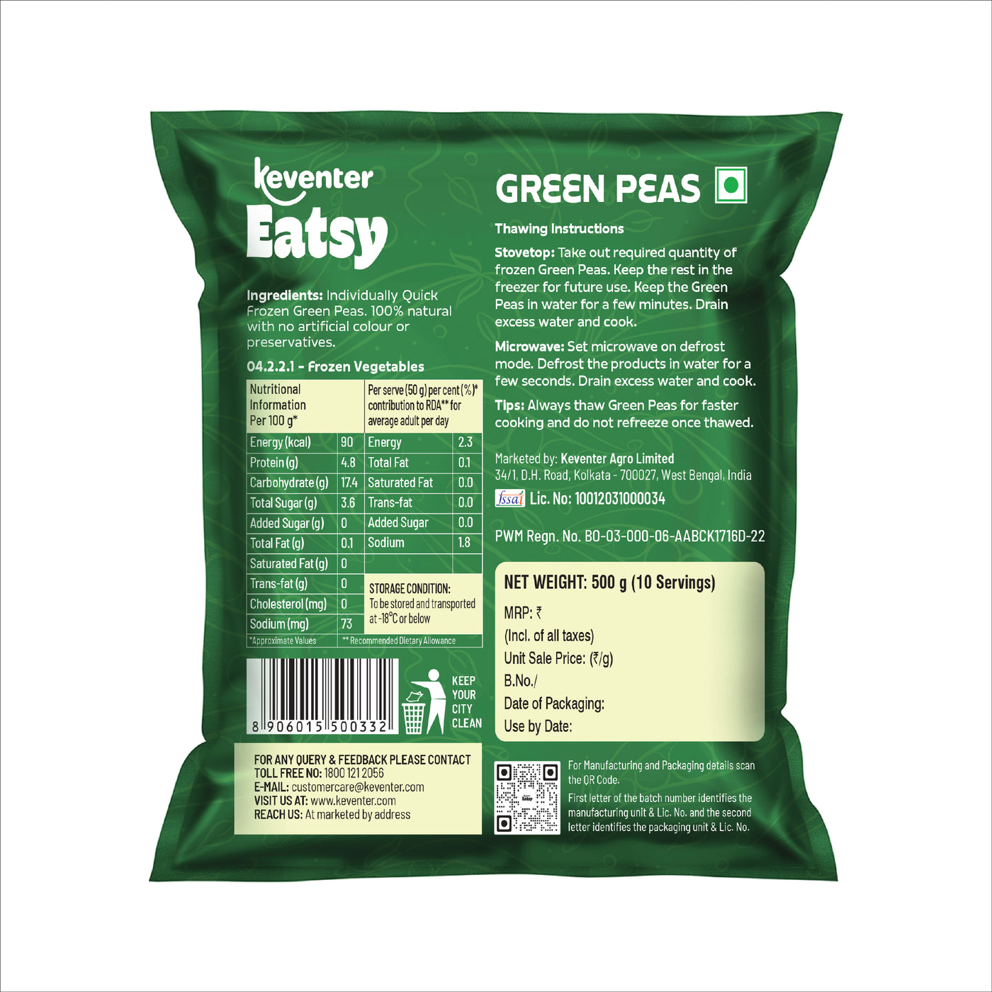 Keventer Green Peas - 500 gms