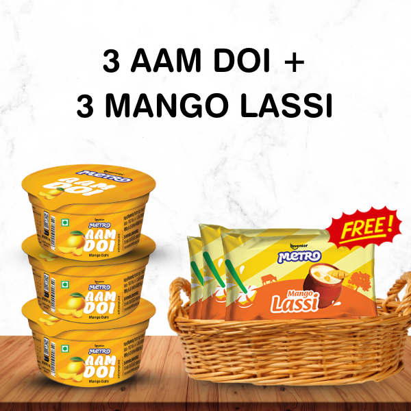 3 Aam Doi + 3 Mango Lassi