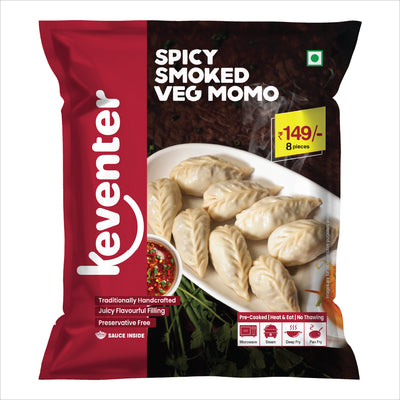 Keventer Spicy Smoked Veg Momo - 8 Pcs