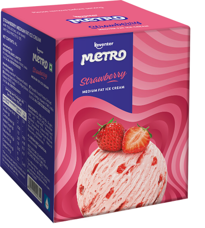 Keventer Metro Strawberry Gallon Pack Ice Cream - 4L