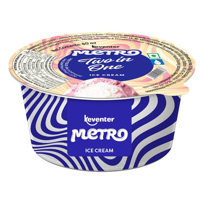 Keventer Metro Two-in-One Cup Ice Cream - 80ml (Pack of 12)