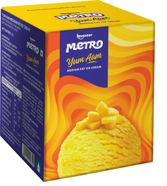 Keventer Metro Yum Aam Gallon Pack Ice Cream - 4L