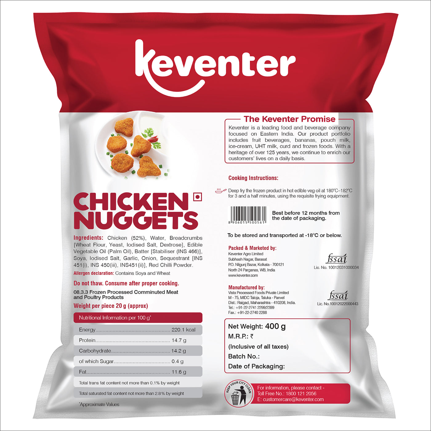 Keventer Chicken Nuggets - 400 gms