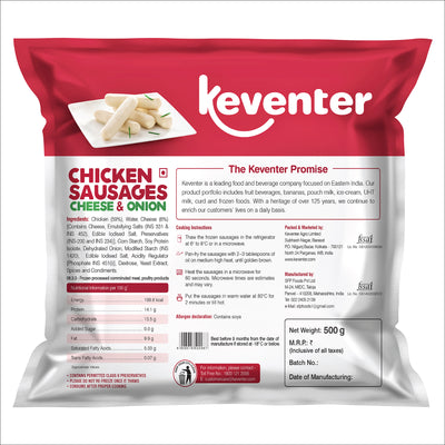 Keventer Chicken Sausages Cheese And Onion - 500 gms