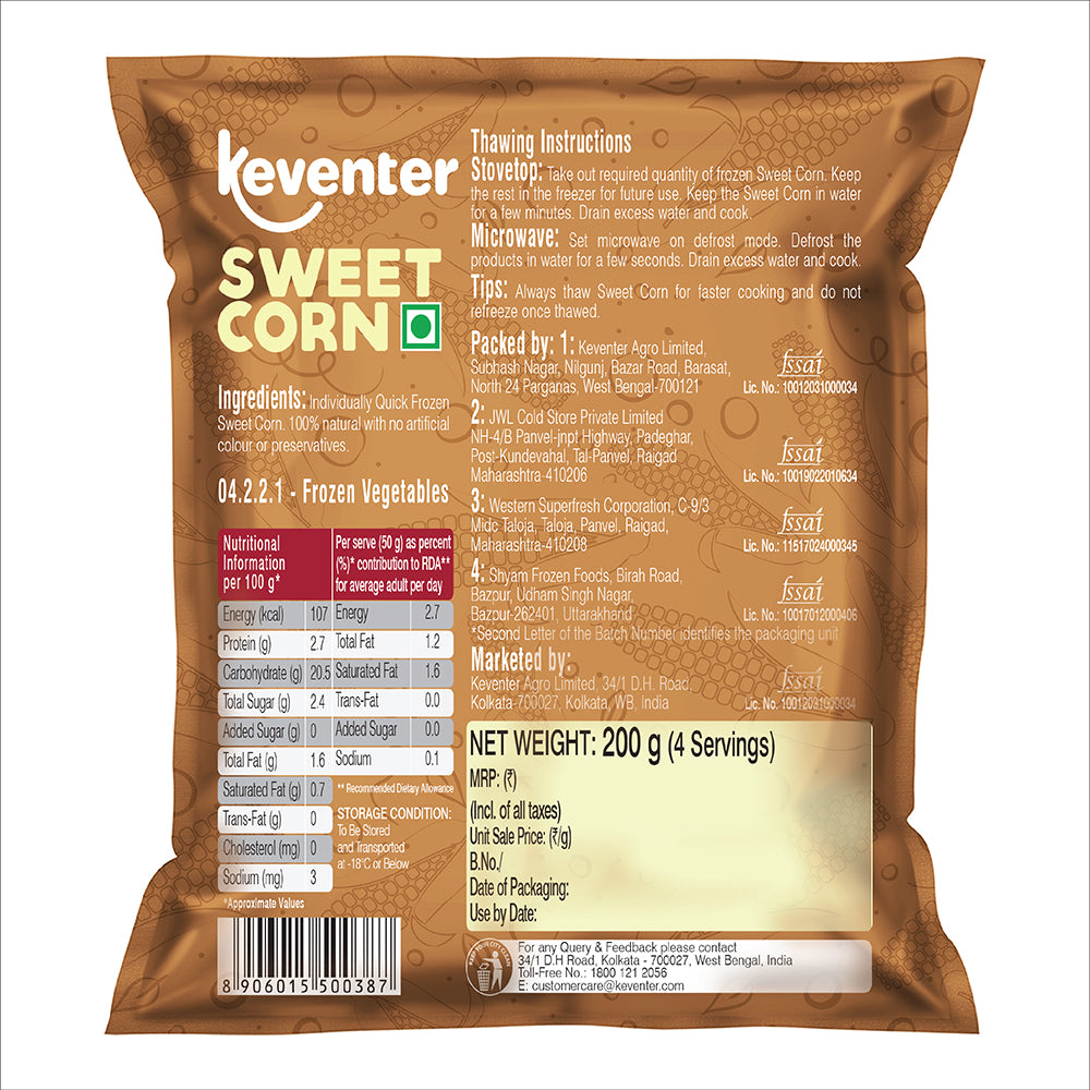 Keventer Sweet Corn - 200 gms